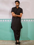 Men's Black Viscose Kurta